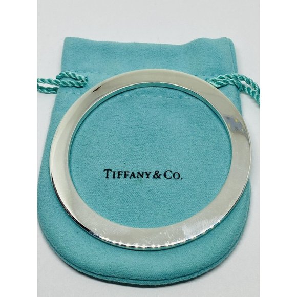 Tiffany & Co 1837  Sterling Silver  935 bracelet. RARE flat disk circle bangle - Picture 8 of 10
